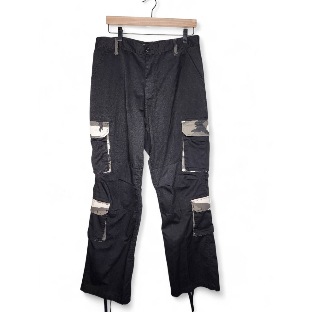 Rothco BDU Ultra Force Tactical Cargo Pants in Black and Camo Size M